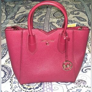 Michael Kors Berry Mae Small Pebbled Leather Satchel